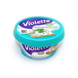 Виолетте творожный сыр с ароматной зеленью 70% пл/ст бзмж 140 г /КАРАТ ТМ/